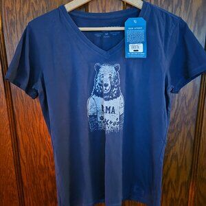 Life is Good Mama Bear Navy Blue Crusher Tee Short Sleeve Women's M NEW